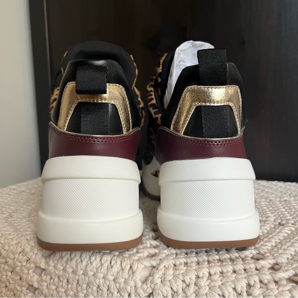 Michael Kors Cheetah Print Olympia Trainer Platform Sneaker HAIRCLIF LTHR sz 10 - Picture 7 of 13